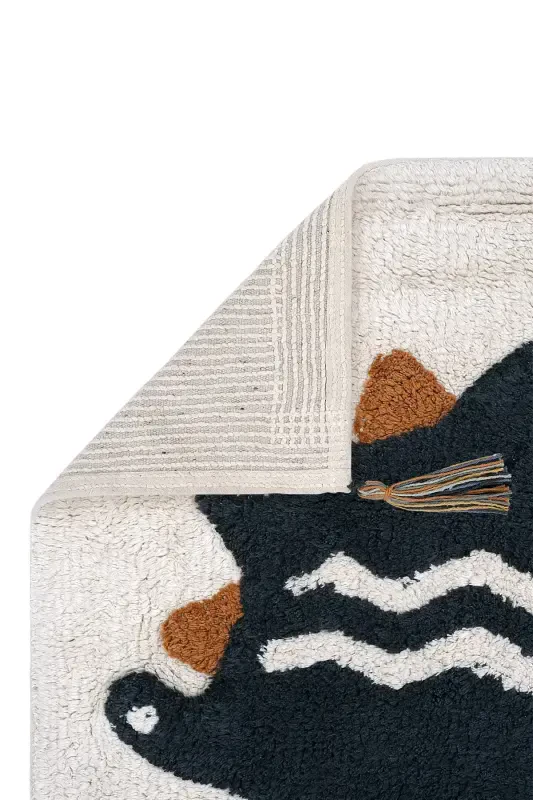 Крутой Хлопок Крем Детский Ковер Машинная Стирка Нескользящая Основа Мягкий На Ощупь Динозавр Детский Ковер-Разноцветный 7 - 4