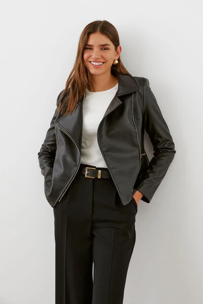 Kruvaze Deri Mont-Siyah - URBAN FOCUS