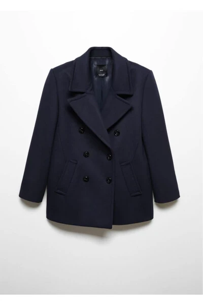 Kruvaze yün palto - 3