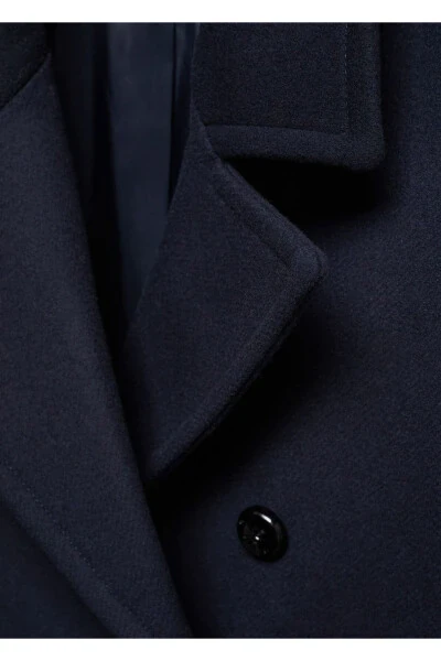 Kruvaze yün palto - 6