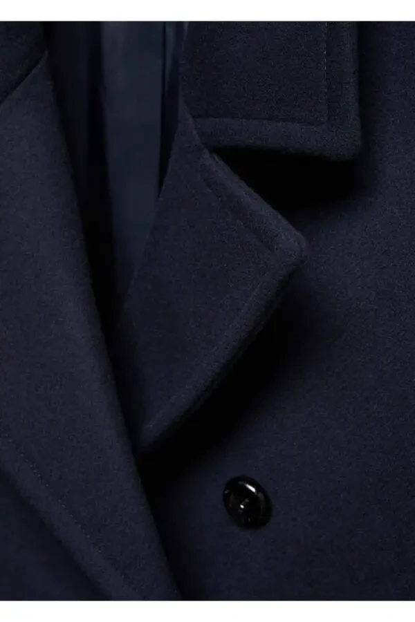 Kruvaze yün palto - 6