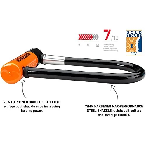 Kryptonite Evolution Mini-7 Velosiped U Qulfisi Kabel bilan, Og'ir Yuk Ko'taruvchi Hırsızlığa Qarshi Velosiped U Qulfisi, 13mm Kelepçe va 10mm x 4ft Uzunlikdagi Xavfsizlik Kablosi, O'rnatish Braketi va Kalitlar - Kryptonite (1)