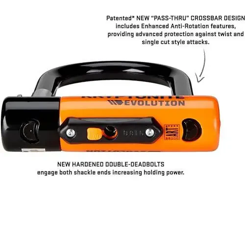 Kryptonite Evolution Mini-7 Velosiped U Qulfisi Kabel bilan, Og'ir Yuk Ko'taruvchi Hırsızlığa Qarshi Velosiped U Qulfisi, 13mm Kelepçe va 10mm x 4ft Uzunlikdagi Xavfsizlik Kablosi, O'rnatish Braketi va Kalitlar - 4