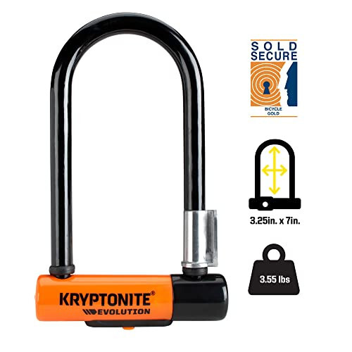 Kryptonite Evolution Mini-7 Velosiped U Qulfisi Kabel bilan, Og'ir Yuk Ko'taruvchi Hırsızlığa Qarshi Velosiped U Qulfisi, 13mm Kelepçe va 10mm x 4ft Uzunlikdagi Xavfsizlik Kablosi, O'rnatish Braketi va Kalitlar - 3