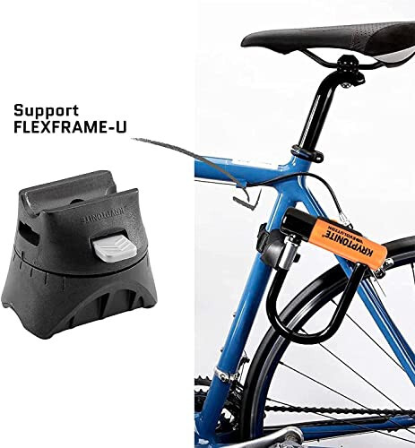 Kryptonite Evolution Mini-7 Velosiped U Qulfisi Kabel bilan, Og'ir Yuk Ko'taruvchi Hırsızlığa Qarshi Velosiped U Qulfisi, 13mm Kelepçe va 10mm x 4ft Uzunlikdagi Xavfsizlik Kablosi, O'rnatish Braketi va Kalitlar - 5