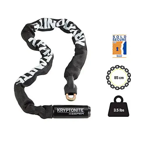 Kryptonite Keeper 785 Bike Chain Lock, 2.8 Feet Long Heavy Duty Anti-Theft Bicycle Chain Lock with Keys for Bike, Motorcycle, Scooter, Bicycle, Door, Gate, Fence - 8