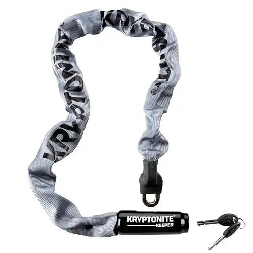 Kryptonite Keeper 785 Bike Chain Lock, 2.8 Feet Long Heavy Duty Anti-Theft Bicycle Chain Lock with Keys for Bike, Motorcycle, Scooter, Bicycle, Door, Gate, Fence,Gray - 1