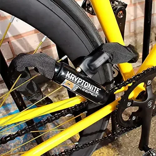 Kryptonite Keeper 785 Velosiped Zanjirli Qulfi, 2.8 Fut Uzunlikdagi Og'ir Yukga Qarshi Velosiped Zanjirli Qulfi, Velosiped, Mototsikl, Skuter, Velosiped, Eshik, Darvoza, Panjara, Qizil, 33.5 Dyum uchun Kalitlar bilan - 6
