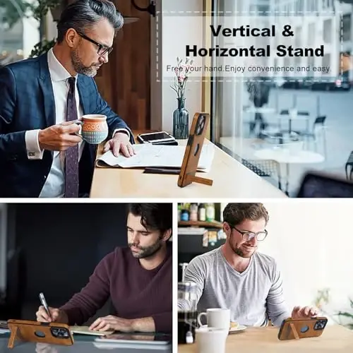 KSELF iPhone 13 Pro Max uchun charm g'ilof, himoya qiluvchi ingichka, tayanchli zarbga chidamli telefon g'iloflari, o'rnatilgan ko'rinmas tayanch iPhone 13 Pro Max 6.7'' bilan mos (jigarrang, iPhone 13 Pro max uchun) - 5