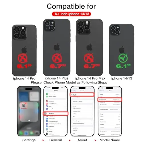 KSELF iPhone 13/14 uchun charm g‘ilof, himoya qiluvchi ingichka, o‘rnatilgan ko‘rinmas tirgak, iPhone 13/14 6.1 dyuym bilan mos keladi (jigarrang) - KSELF (1)