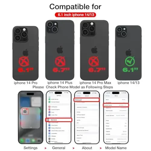 KSELF iPhone 13/14 uchun charm g'ilof, oyoq tayanchi bilan himoya qiluvchi ingichka, o'rnatilgan ko'rinmas tayanch, iPhone 13/14 6.1'' (Ko'k) bilan mos keladi - 2