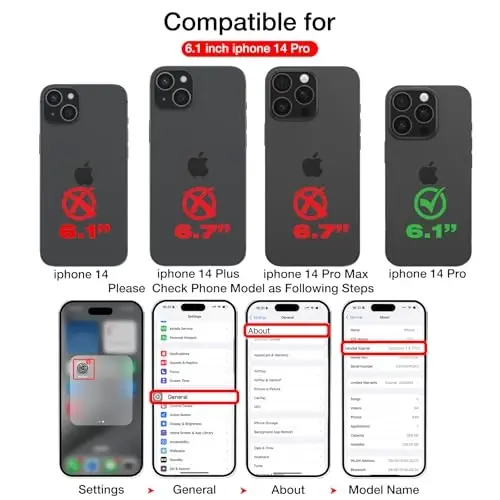 KSELF iPhone 14 Pro uchun charm g'ilof, zarbadan himoya qiluvchi ingichka g'ilof, o'rnatilgan ko'rinmas stend iPhone 14 Pro 6.1'' bilan mos (ko'k, iPhone 14 Pro uchun) - 2