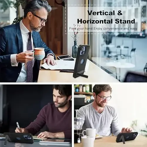 KSELF iPhone 15 Plus uchun charm g‘ilofi, ingichka moslashuvchan yumshoq qoplamali hashamatli qopqoq, tayanchli zarbaga chidamli telefon g‘iloflari iPhone 15 Plus 6,7 dyuymli, qora bilan mos keladi - 6