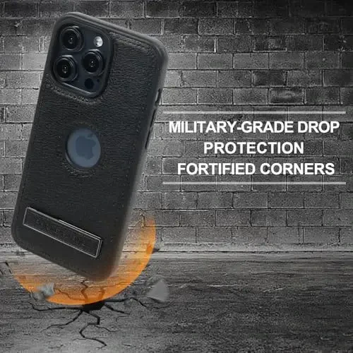 KSELF iPhone 15 Pro uchun charm g'ilof, Yupqa moslashuvchan yumshoq ushlagichli hashamatli qopqoq, Zarbadan himoya qiluvchi ingichka tayanchli telefon g'iloflari iPhone 15 Pro bilan mos keladi (Qora, iPhone 15 Pro uchun) - 5