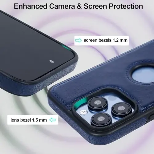 KSELF iPhone 15 Pro uchun charm g‘ilofi, ingichka moslashuvchan yumshoq tutqichli hashamatli qopqoq, zarbaga chidamli telefon g‘ilofi iPhone 15 Pro bilan mos keladi (ko‘k) - 4