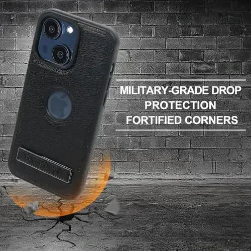 KSELF iPhone 15 uchun charm g‘ilof, ingichka moslashuvchan yumshoq qoplamali hashamatli himoya g‘ilofi, tayanchli zarbaga chidamli telefon g‘iloflari iPhone 15 bilan mos (qora, iPhone 15 uchun) - 5