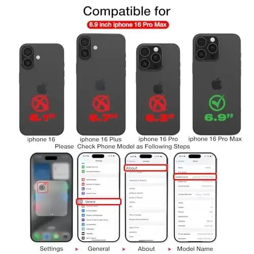 KSELF iPhone 16 Pro Max uchun charm g‘ilof, himoya qiluvchi ingichka tirgakli zarbaga chidamli telefon g‘iloflari, o‘rnatilgan ko‘rinmas tirgak iPhone 16 Pro Max 6.9'' bilan mos (ko‘k, iPhone 16 Pro Max uchun) - KSELF (1)