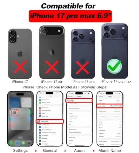 KSELF iPhone 17 Pro Max için Deri Kılıf, Destek Çubuklu İnce Koruyucu Darbeye Dayanıklı Telefon Kılıfı, iPhone 17 Pro Max 6.9'' ile Uyumlu Dahili Görünmez Stand (Kahverengi) 