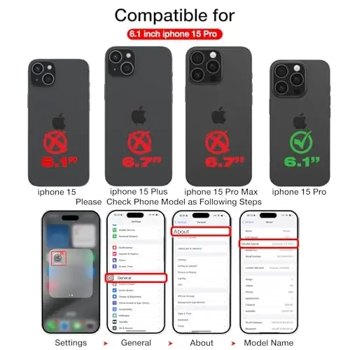 KSELF Кожаный чехол для iPhone 15 Pro, тонкий гибкий чехол с мягким захватом, роскошный чехол, тонкий защитный чехол с подставкой, противоударный чехол для телефона, совместимый с iPhone 15 Pro (черный, для iPhone 15 Pro) - KSELF (1)