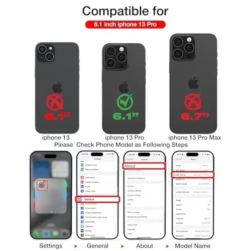 KSELF Leather Case for iPhone 13 Pro Case, Protective Slim with Kickstand Shockproof Phone Cases, Built-in Invisible Stand Compatible with iPhone 13 Pro 6.1'' (Black, for iPhone 13 Pro) - KSELF (1)