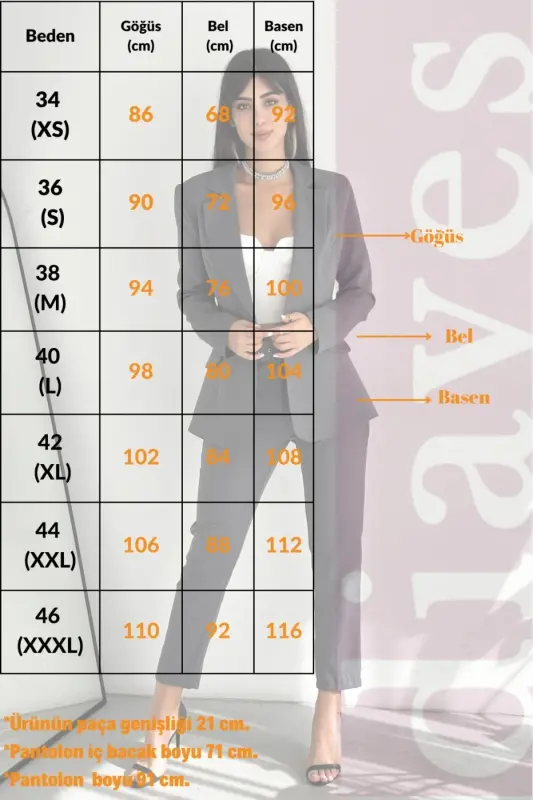 K.Siyah Kruvaze Blazer Ceket Havuç Pantolon Takım Elbise-K.Siyah - 7