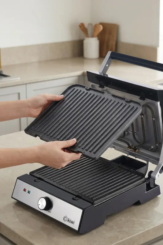 Ksm-2447 Inox Olinadigan Plitali Grily va Toaster Mashinasi, Zanglamaydigan Po'lat, Grily - 5