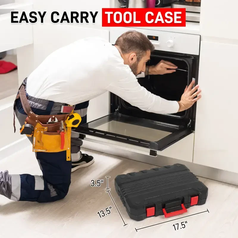 Ktaxon, 198 Piece Tool Set Red & Black Finish High Quality & Easy to Carry- - 5