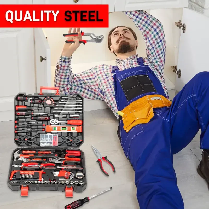 Ktaxon, 198 Piece Tool Set Red & Black Finish High Quality & Easy to Carry - 4