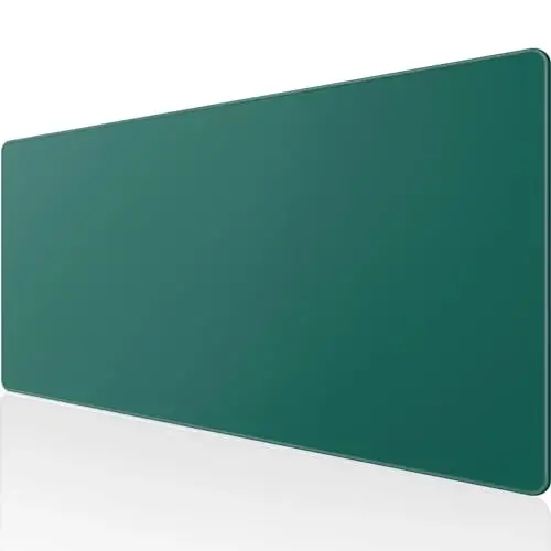 KTRIO Large Gaming Mouse Pad with Stitched Edges, Extended Mousepad with Superior Micro-Weave Cloth, Non-Slip Base, Water Resist Keyboard Pad for Gamer, Office & Home, 31.5x15.7in, Forest Green - 1