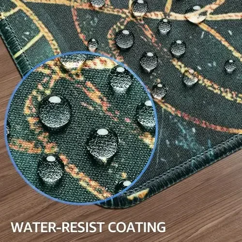 KTRIO Большой игровой коврик для мыши с прошитыми краями, увеличенный коврик для мыши с превосходной микротканью, нескользящая основа, водостойкий коврик для клавиатуры для геймеров, офиса и дома, 31,5x15,7 дюйма, зеленые листья - 5