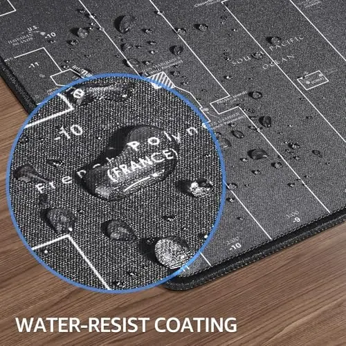 KTRIO Large Gaming Mouse Pad with Stitched Edges, Extended Mousepad with Superior Micro-Weave Cloth, Non-Slip Base, Water Resist Keyboard Pad, Desk Mat for Gamer, Office & Home, 31.5x15.7in, World Map - 4