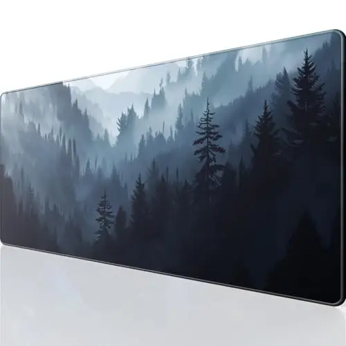 KTRIO Large Gaming Mouse Pad, Desk Mat, 31.5 x 11.8 in, Cloud Forest, XL | Smooth Micro-Weave Surface, Artistic Pattern Design, Non-Slip Rubber Base, Durable Stitched Edges, Office & Home Use 