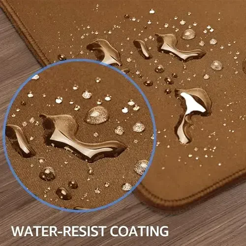 KTRIO Large Gaming Mouse Pad with Stitched Edges, Extended Mousepad with Superior Micro-Weave Cloth, Non-Slip Base, Water Resist Keyboard Pad for Gamer, Office & Home, 31.5x15.7in, Coffee Brown - 5