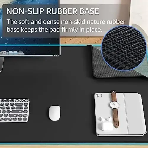 KTRIO Large Gaming Mouse Pad with Stitched Edges, Oversized Mousepad with Superior Micro-Weave Cloth, Non-Slip Base, Water Resist Keyboard Pad, Desk Pad for Gamer, Office & Home, 47.3 x 23.6 in, Black - 4