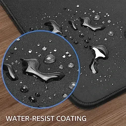 KTRIO Large Gaming Mouse Pad with Stitched Edges, Oversized Mousepad with Superior Micro-Weave Cloth, Non-Slip Base, Water Resist Keyboard Pad, Desk Pad for Gamer, Office & Home, 47.3 x 23.6 in, Black - 5