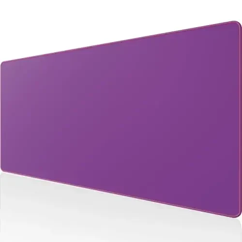 KTRIO Large Gaming Mouse Pad with Stitched Edges, Extended Mousepad with Superior Micro-Weave Cloth, Non-Slip Base, Water Resist Keyboard Pad for Gamer, Office & Home, 31.5x15.7in, Violet Purple 
