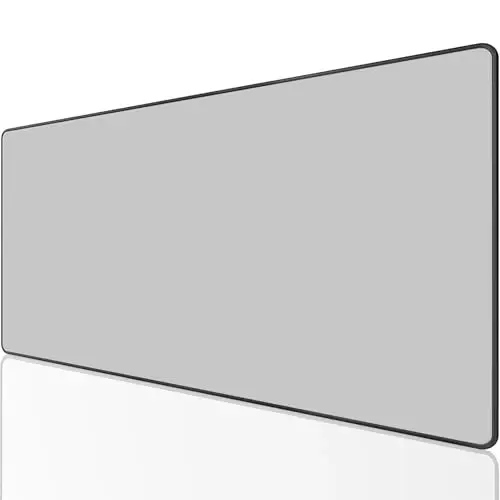 KTRIO Large Gaming Mouse Pad with Stitched Edges, Extended Mousepad with Superior Micro-Weave Cloth, Non-Slip Base, Water Resist Keyboard Pad for Gamer, Office & Home, 31.5x15.7in, Silver Grey - 1