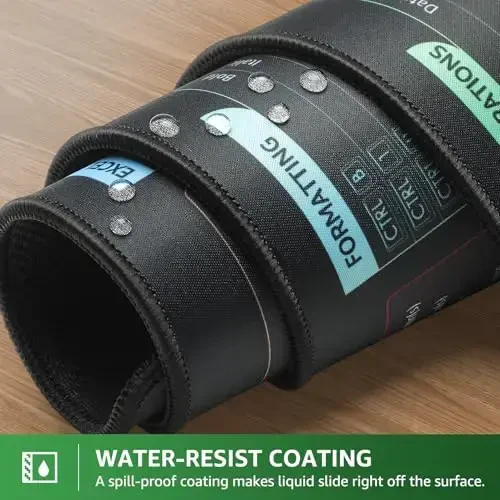 KTRIO Excel Shortcuts Mousepad with Superior Micro-Weave Cloth, Extended Mousepad with Stitched Edges, Non-Slip Base, Water Resist Keyboard Pad for Gamer, Office & Home, Excel Shortcuts - 5