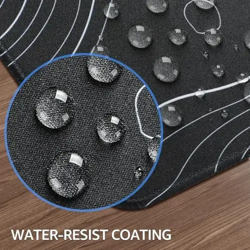 KTRIO Large Gaming Mouse Pad Desk Mat, Superior Micro-Weave Cloth, Non-Slip Rubber Base, Stitched Edges, Water-Resistant, for Gamer, Office & Home, 31.5 x 15.7 Inch，Black Topographic - 5