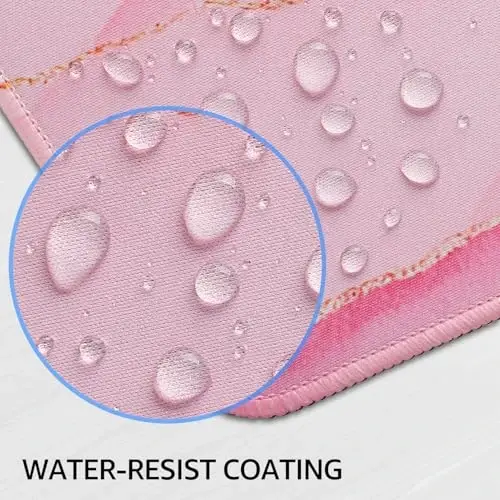 KTRIO Large Gaming Mouse Pad Desk Mat, Superior Micro-Weave Cloth, Non-Slip Rubber Base, Stitched Edges, Water-Resistant, for Gamer, Office & Home, 31.5 x 15.7 Inch，Pink Glow - 5