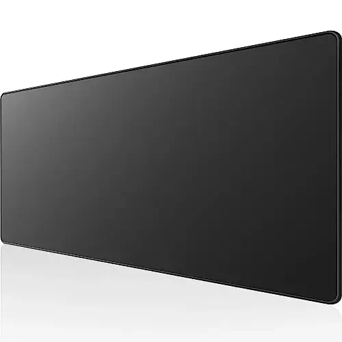 KTRIO Large Gaming Mouse Pad with Stitched Edges, Extended Mousepad with Superior Micro-Weave Cloth, Non-Slip Base, Water Resist Keyboard Pad, Desk Mat for Gamer, Office & Home, 31.5 x 15.7 in, Black 