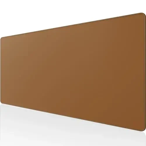 KTRIO Large Gaming Mouse Pad with Stitched Edges, Extended Mousepad with Superior Micro-Weave Cloth, Non-Slip Base, Water Resist Keyboard Pad for Gamer, Office & Home, 31.5x15.7in, Coffee Brown - KTRIO
