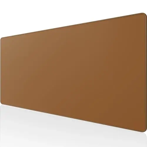 KTRIO Large Gaming Mouse Pad with Stitched Edges, Extended Mousepad with Superior Micro-Weave Cloth, Non-Slip Base, Water Resist Keyboard Pad for Gamer, Office & Home, 31.5x15.7in, Coffee Brown - KTRIO
