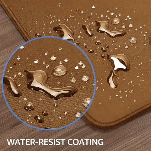 KTRIO Large Gaming Mouse Pad with Stitched Edges, Extended Mousepad with Superior Micro-Weave Cloth, Non-Slip Base, Water Resist Keyboard Pad for Gamer, Office & Home, 31.5x15.7in, Coffee Brown - 5