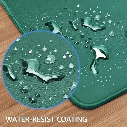 KTRIO Large Gaming Mouse Pad with Stitched Edges, Extended Mousepad with Superior Micro-Weave Cloth, Non-Slip Base, Water Resist Keyboard Pad for Gamer, Office & Home, 31.5x15.7in, Forest Green - 5