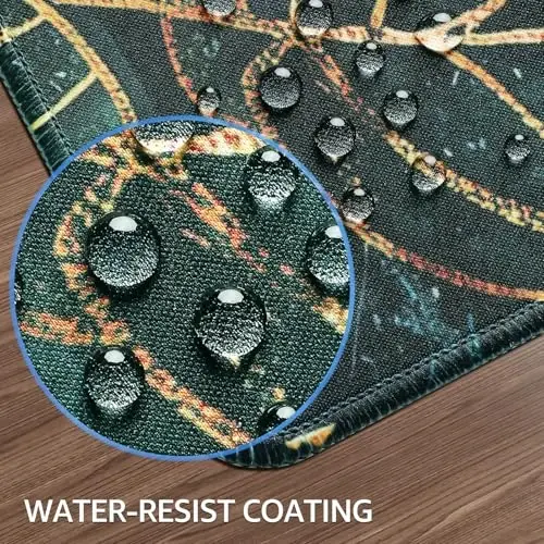 KTRIO Large Gaming Mouse Pad with Stitched Edges, Extended Mousepad with Superior Micro-Weave Cloth, Non-Slip Base, Water Resist Keyboard Pad for Gamer, Office & Home, 31.5x15.7in, Green Leaves - 5