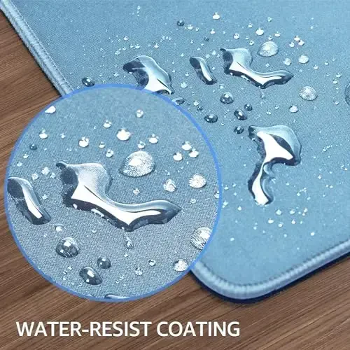 KTRIO Large Gaming Mouse Pad with Stitched Edges, Extended Mousepad with Superior Micro-Weave Cloth, Non-Slip Base, Water Resist Keyboard Pad for Gamer, Office & Home, 31.5x15.7in, Ice Blue - 5