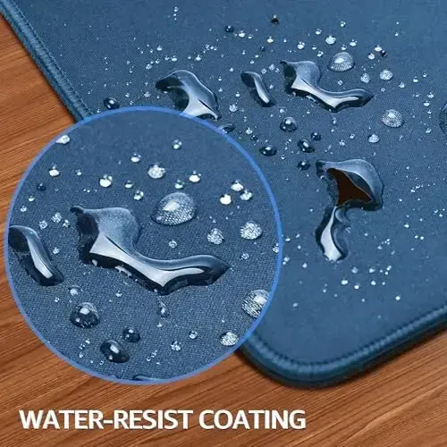 KTRIO Large Gaming Mouse Pad with Stitched Edges, Extended Mousepad with Superior Micro-Weave Cloth, Non-Slip Base, Water Resist Keyboard Pad for Gamer, Office & Home, 31.5x15.7in, Navy Blue - 5