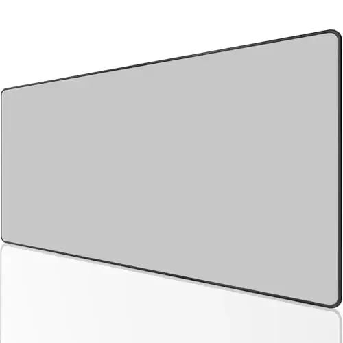 KTRIO Large Gaming Mouse Pad with Stitched Edges, Extended Mousepad with Superior Micro-Weave Cloth, Non-Slip Base, Water Resist Keyboard Pad for Gamer, Office & Home, 31.5x15.7in, Silver Grey - KTRIO