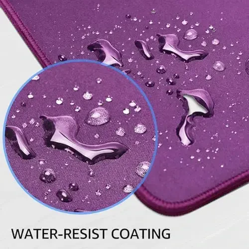 KTRIO Large Gaming Mouse Pad with Stitched Edges, Extended Mousepad with Superior Micro-Weave Cloth, Non-Slip Base, Water Resist Keyboard Pad for Gamer, Office & Home, 31.5x15.7in, Violet Purple - 5